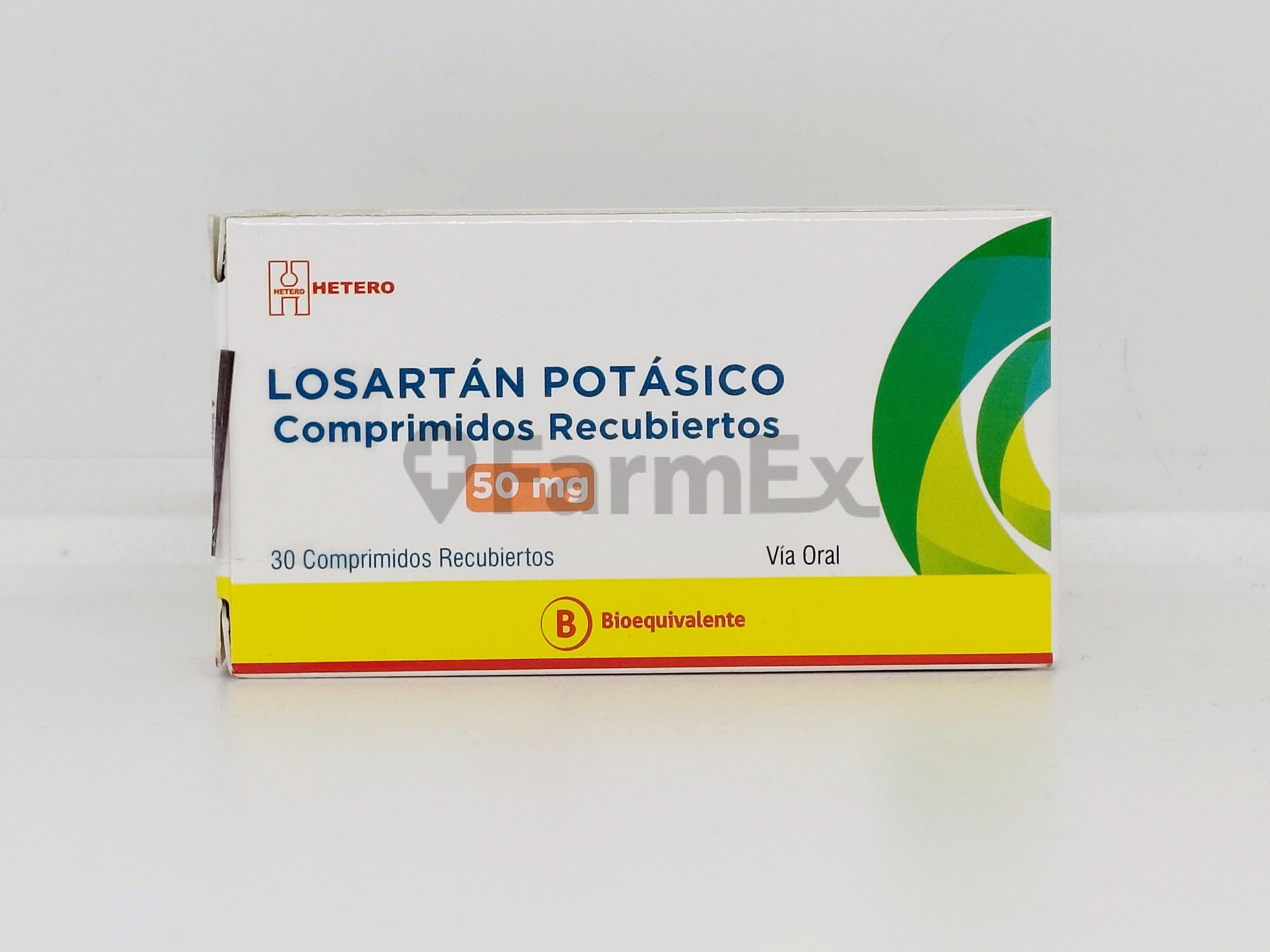 Losartán Potásico 50 mg x 30 comprimidos HETERO
